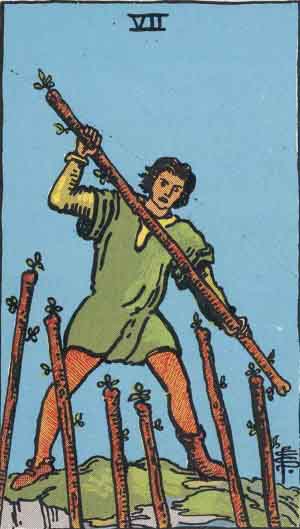 seven of wands tarot card