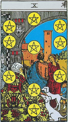 ten of pentacles tarot card