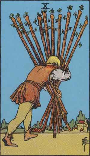 ten of wands tarot card