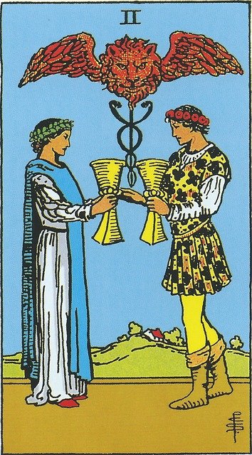 two of cups tarot card